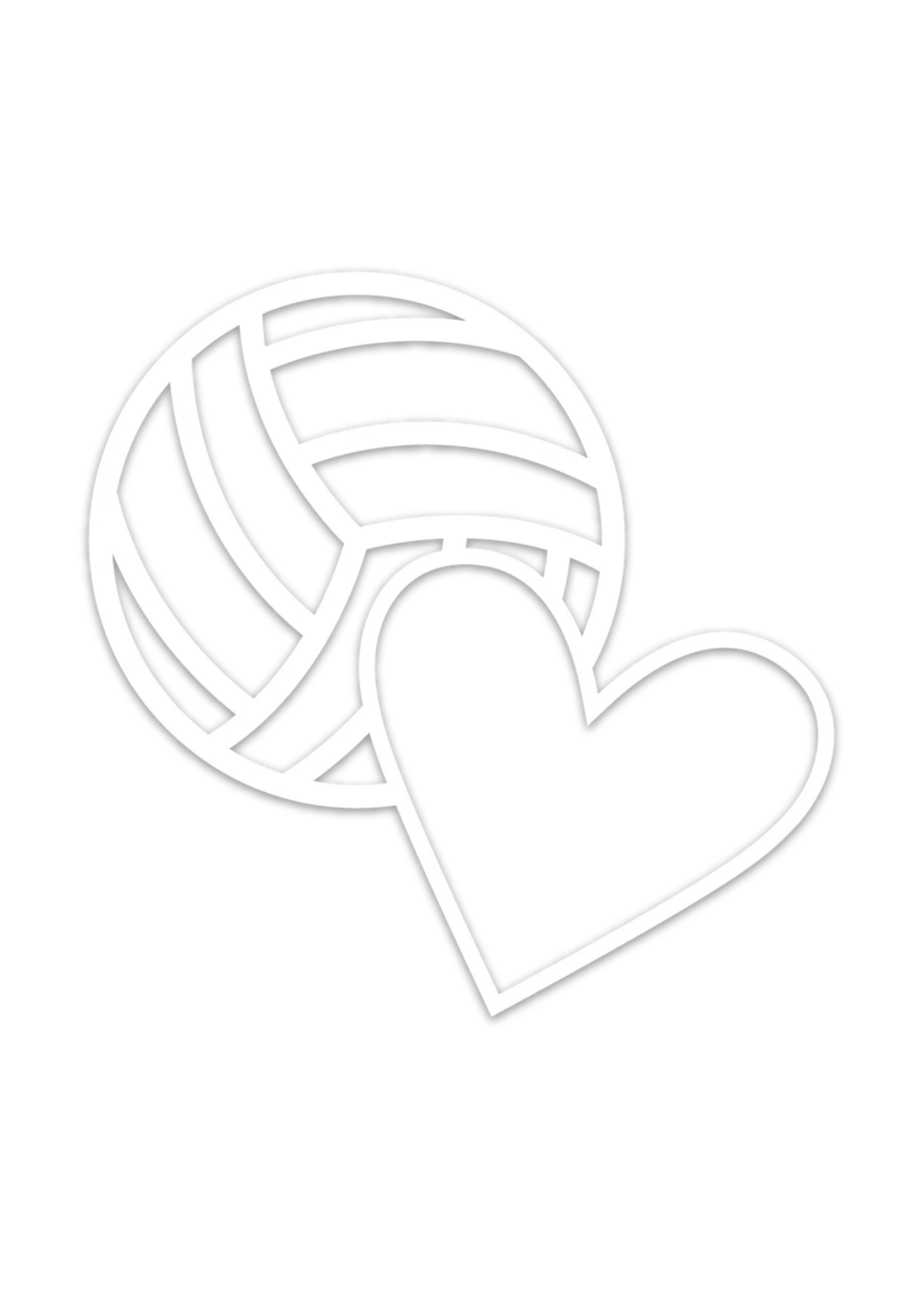Heart & Volleyball Car Decal